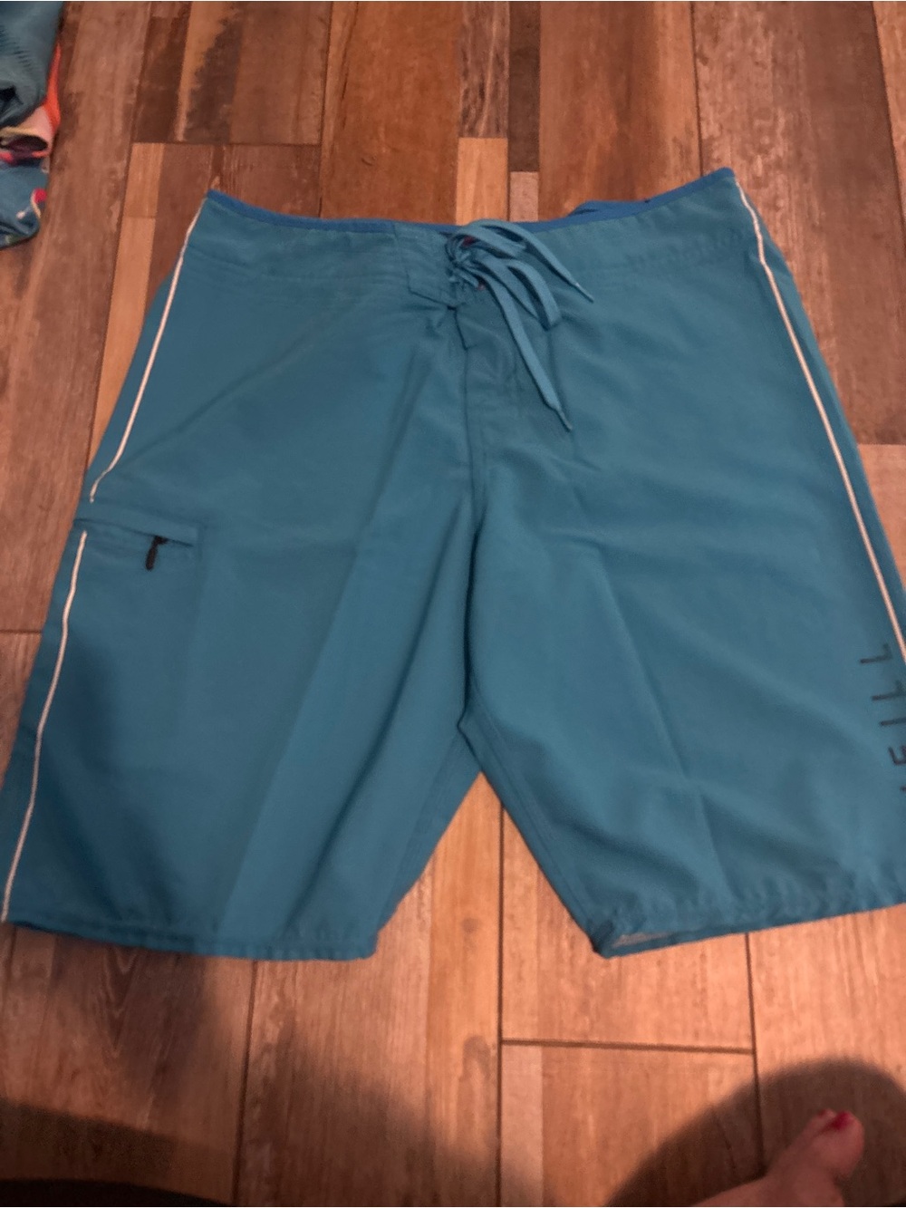 O’Neill Men's Teal Blue Swim Trunks with Side Pocket